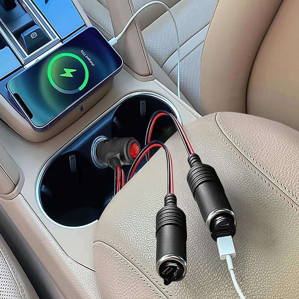 Amazon | Dongge スイッチ付き2連シガーソケット電源2分岐12 V 24 v