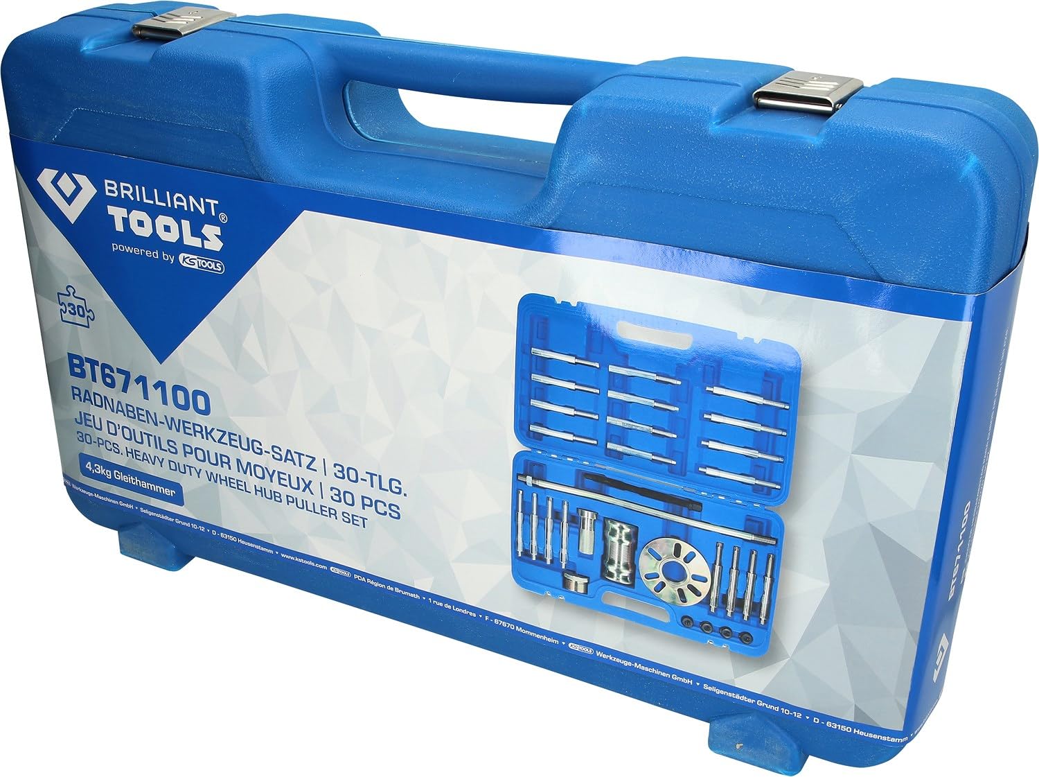BRILLIANT TOOLS BT671100 Radnaben-Werkzeug-Satz | 30-tlg. [Powered by KS TOOLS], gold silber