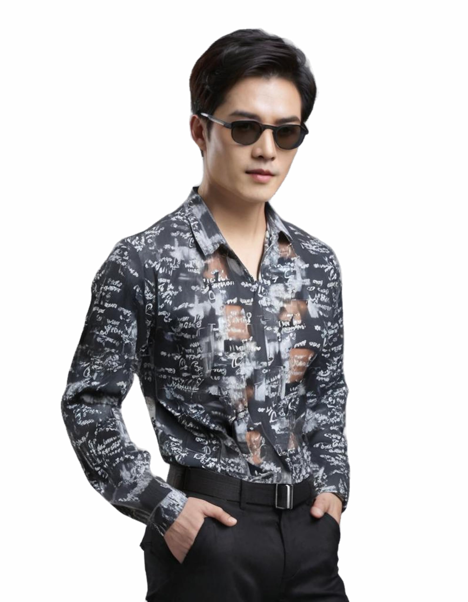 Jupp Men's Pure Cotton Digital Print Casual Shirt Luxurious Look Stylish Printed Shirt for Men Black-picture-57