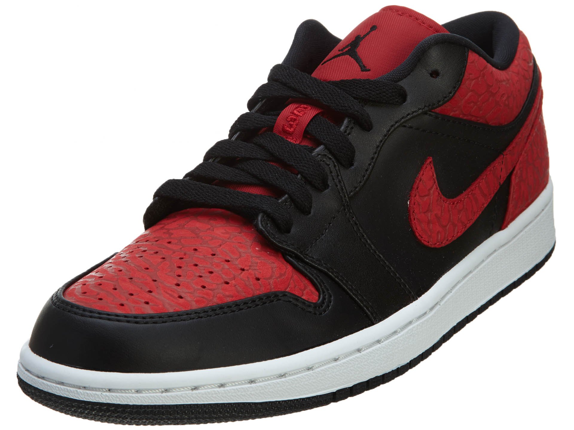 Jordan Nike Air 1 Low Men's Shoes Black/Gym Red/White 553558-013