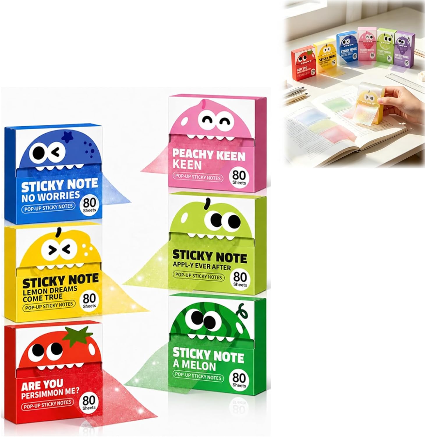 Glitter Sticky Notes Transparent Clear Aesthetic Translucent Sparkle Pads