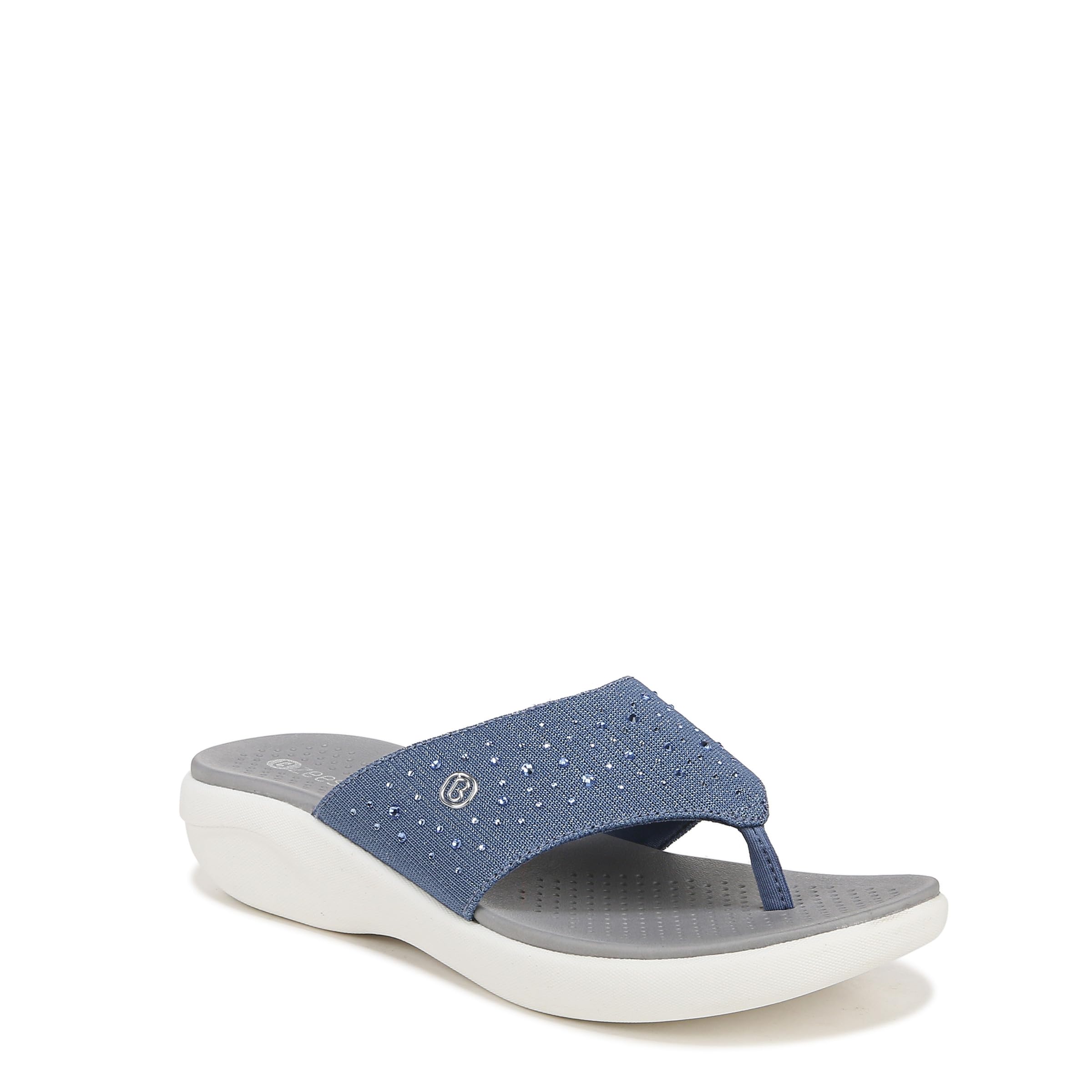 BZees Women's Cruise Bright Machine Washable Comfort Wedge Sandal Flip-Flop