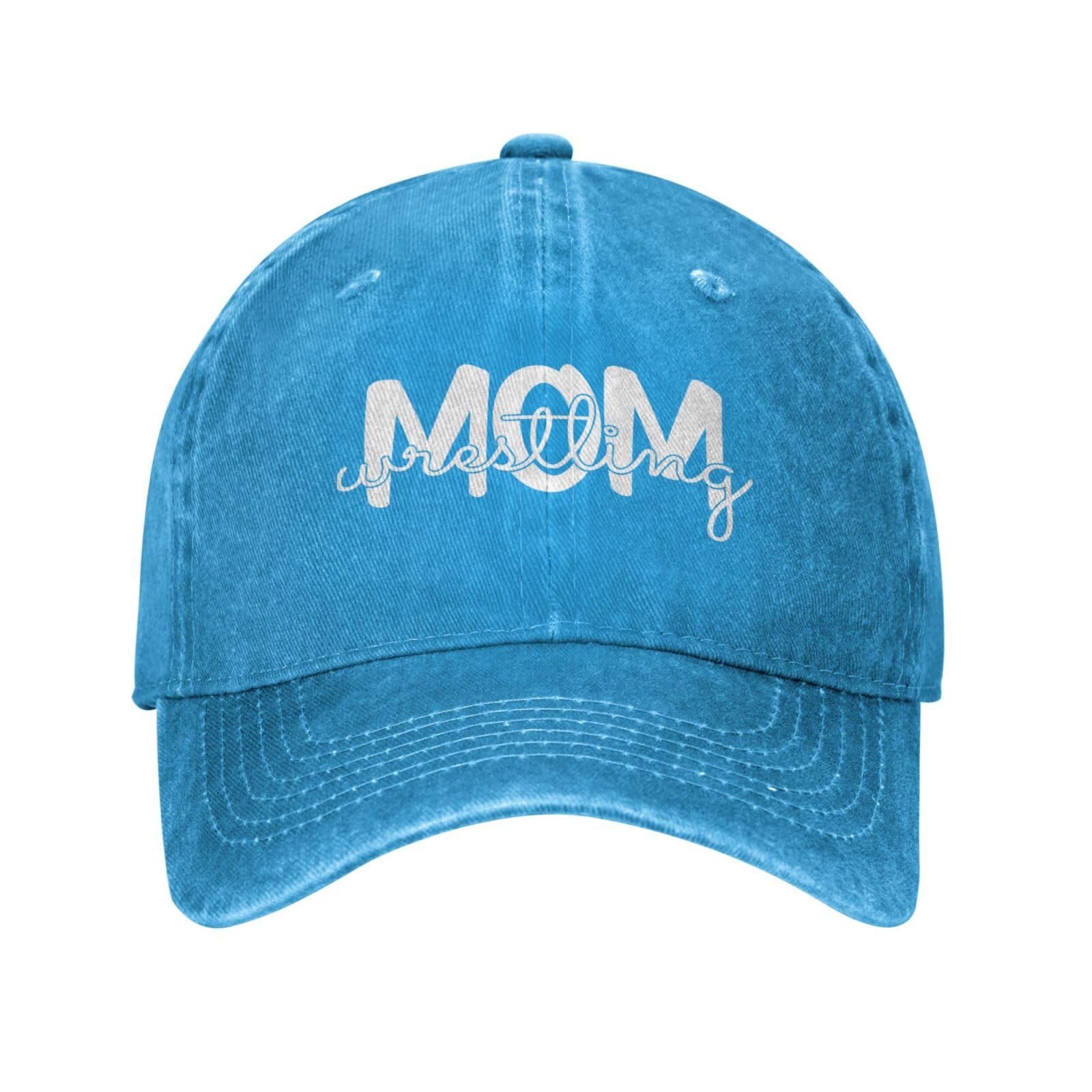 Workout Hats for Women Wrestling Vintage Hat for Men's Vintage Caps Light Weight Wrestling Mom Running Caps Blue