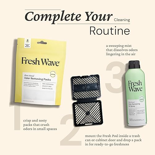 Vista 23 de Fresh Wave Paquetes de eliminación y desodorización de olores de lavanda Bolsa de 6 y estuche Fresh Pod Alivio de olores más seguro