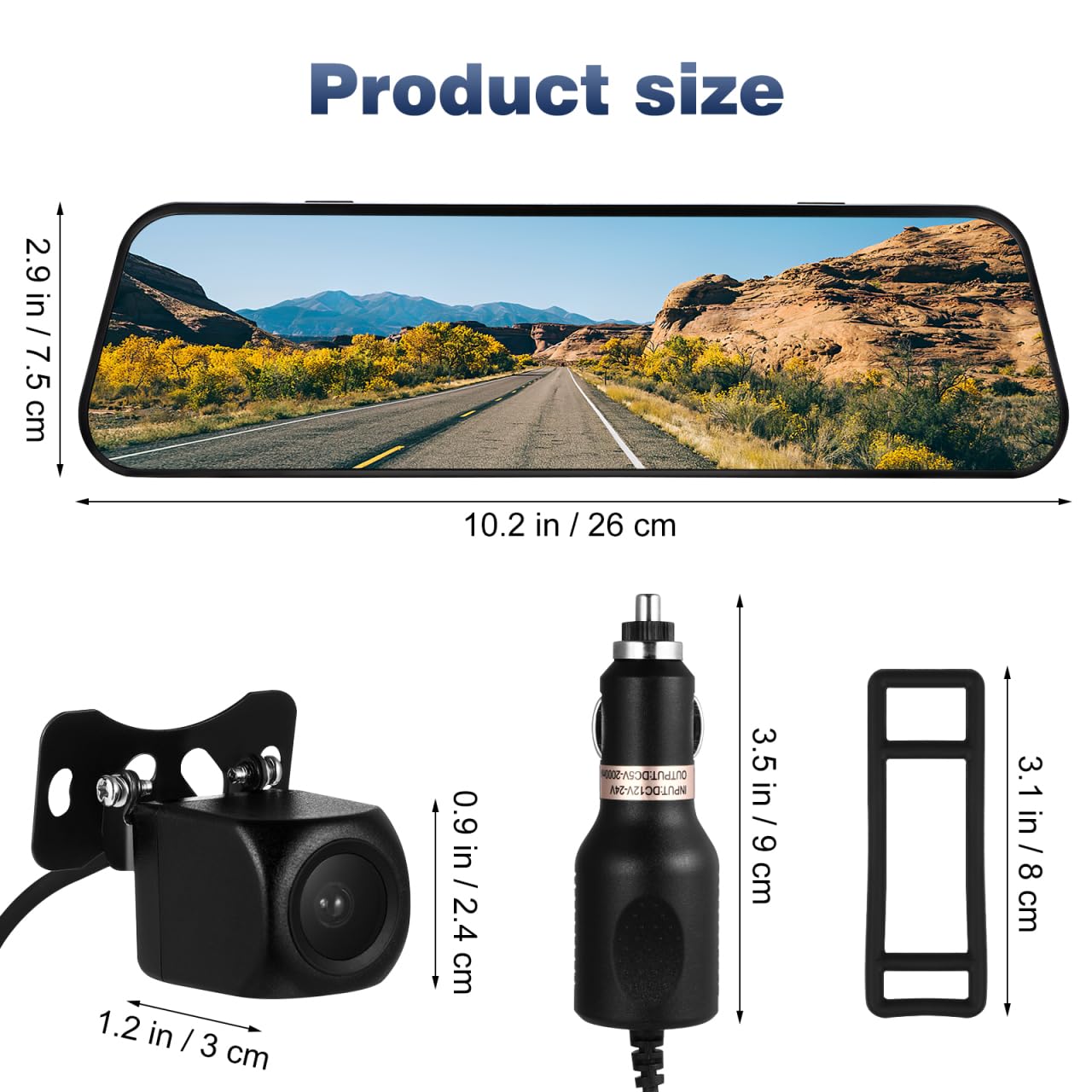 ULTECHNOVO Caméra De Tableau De Bord Et Arrière avec Rétroviseur Caméra Embarquée Voiture Streaming Multimédia Écran Tactile Enregistrement Double Vidéo 1080P Sécurité De Recul