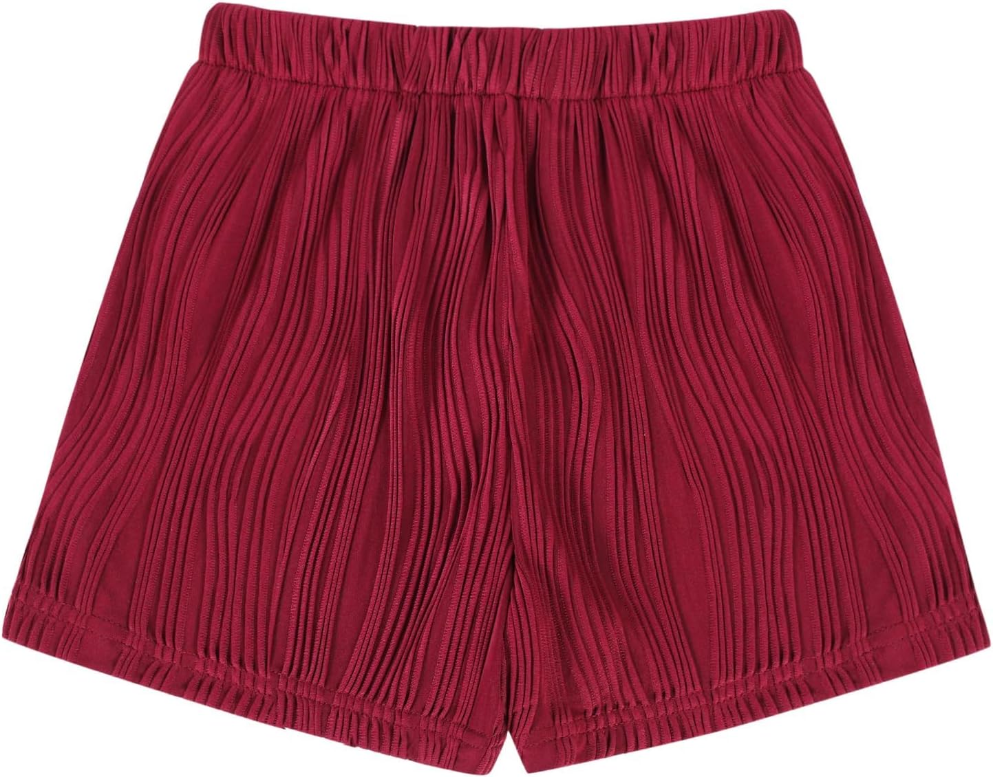 Ecolala Girls Summer Shorts Cute Pleated Elastic Waist Textured Casual SweatShorts