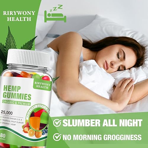 Miniatura 3 de High Potency Organic Hemp Gummies with Pure Hemp Oil Extract, Non-GMO, Low Sugar