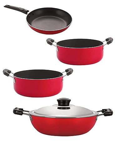 Nirlon nonstick Aluminium Utensils Set of 4 Pieces for Kitchen (DKD(J)_TP22_CS22_CS24)