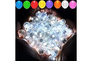 Aogist 100PCS White Balloon Lights, Long-Lasting and Waterproof Battery-Powered LED Ball Lamp