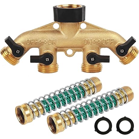 Heavy Duty 4-Way Faucet Splitter for Garden Hoses