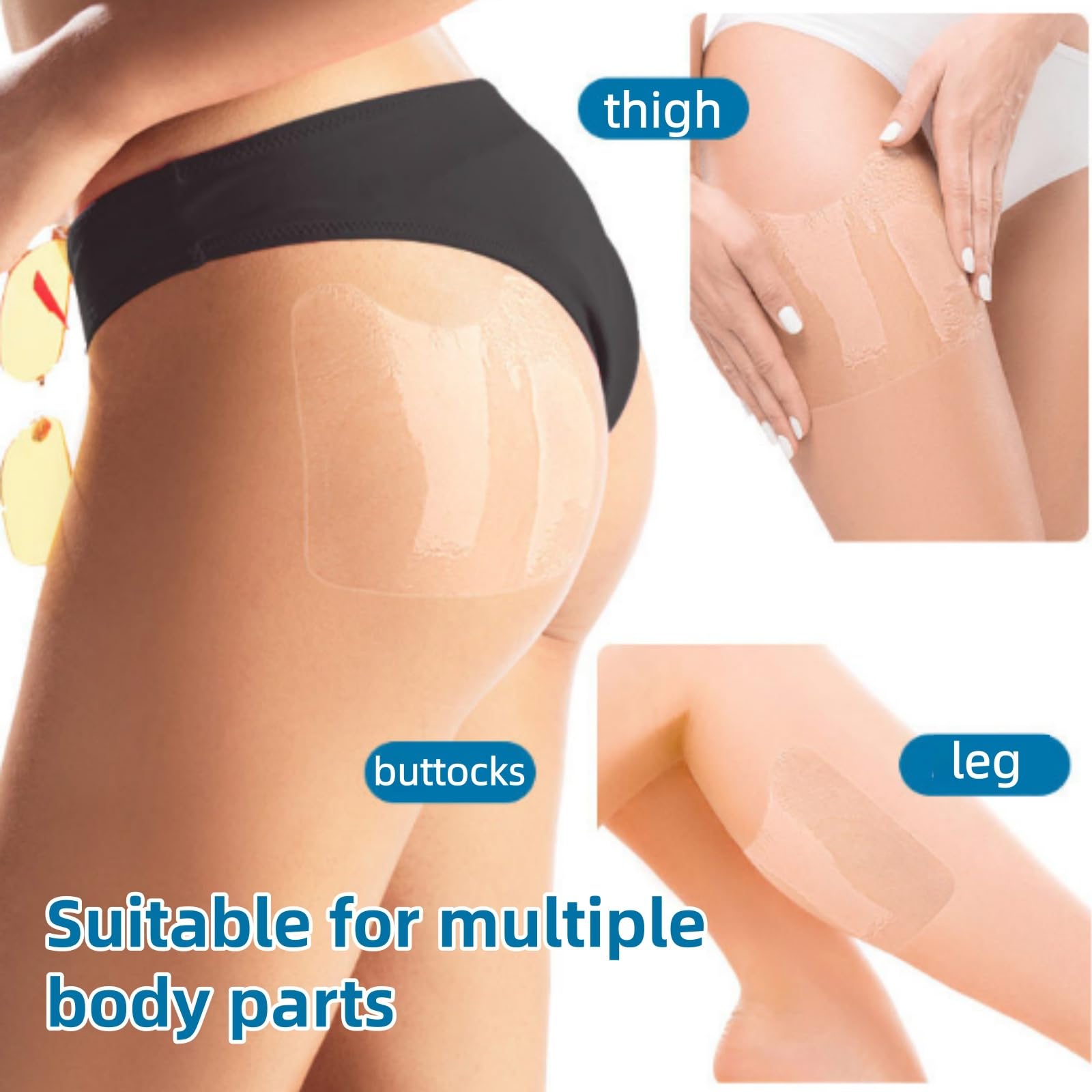 30 Stück Tape zur Oberschenkelstraffung,Instant Thigh Lifting Tape,Transparente Klebestreifen Oberschenkelstraffungen,Unsichtbare Beinstraffungs Aufkleber,Straffungs-Oberschenkel-Patches
