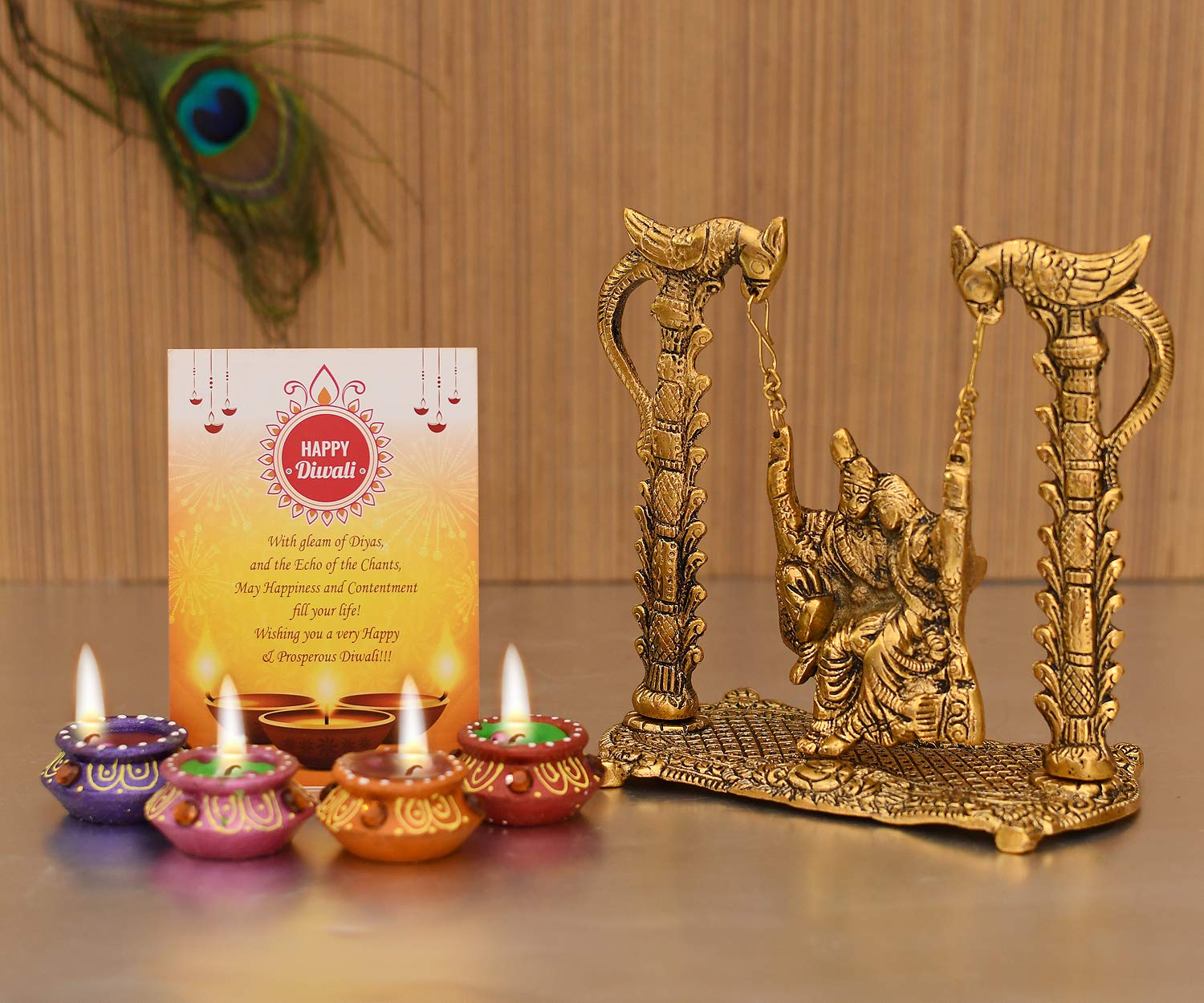 Buy Diwali Gift Hampers Radha Krishna Idol on Jhula Murti Showpiece