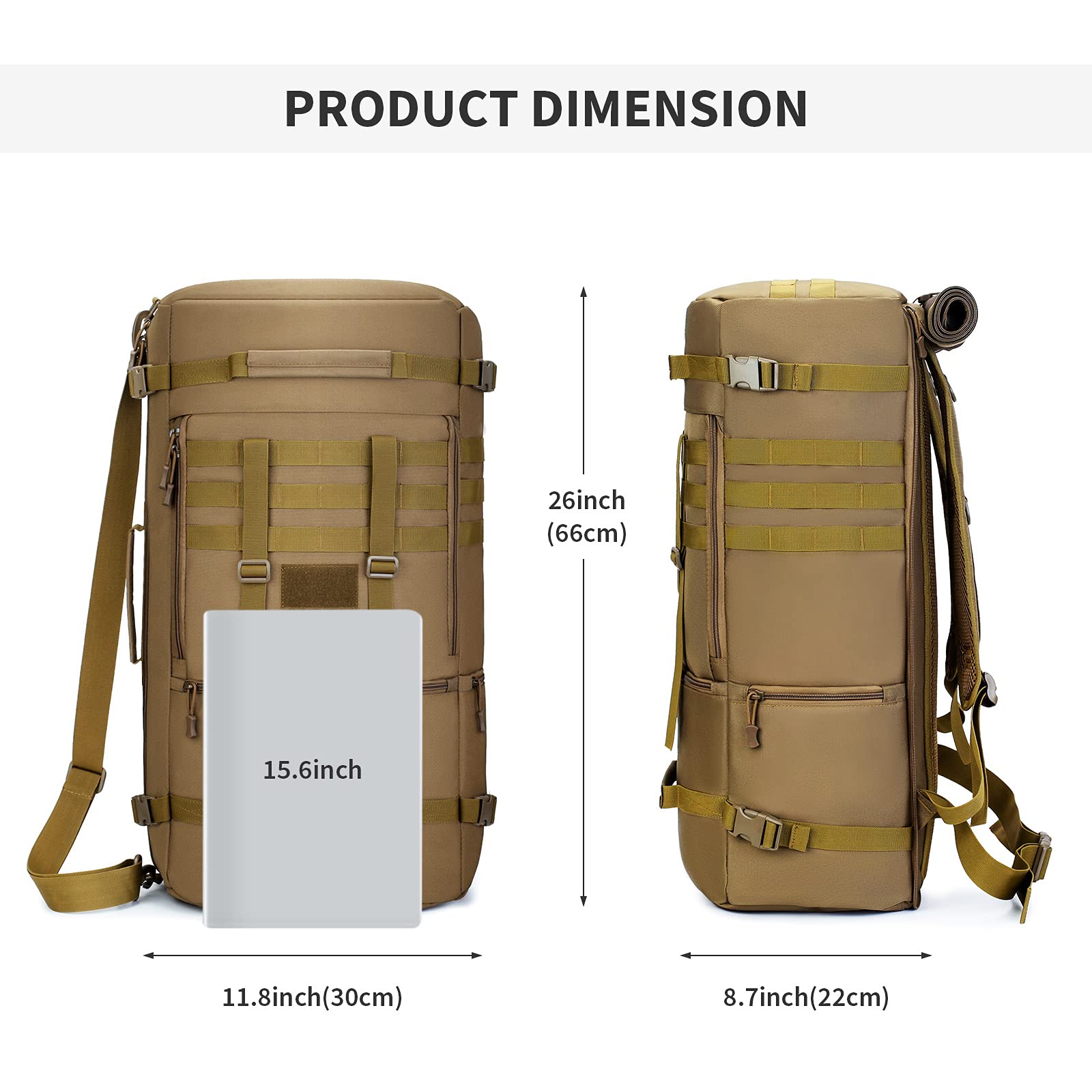 Selighting Taktischer Rucksack 40L/50L/55L Wasserdicht Molle Wanderrucksack Trekkringrucksack fur Outdoor Wandern Trekking Camping