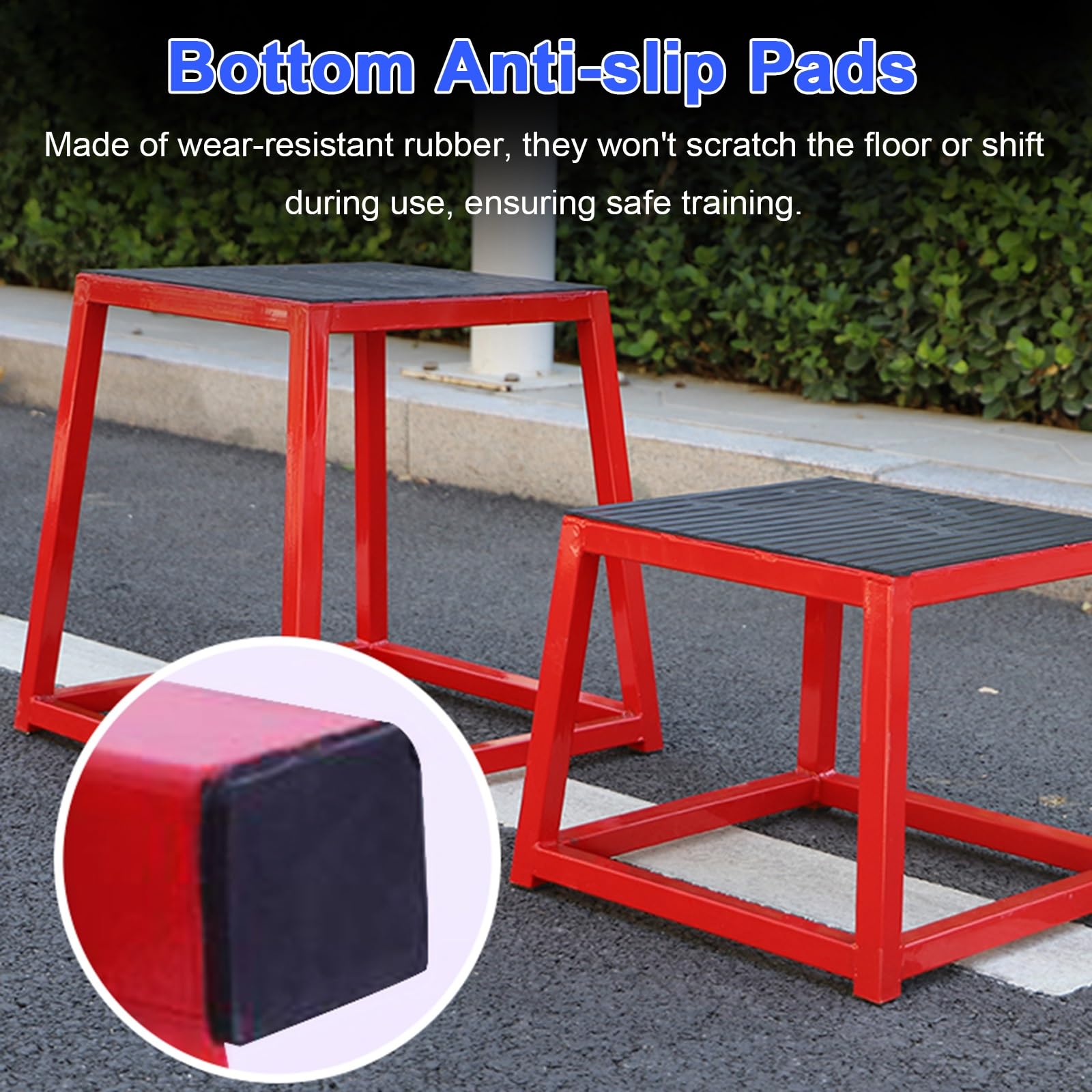 Salti pliometrici resistenti per palestra domestica, piattaforma di allenamento trapezoidale con superficie antiscivolo; capacità di peso 299,4 kg