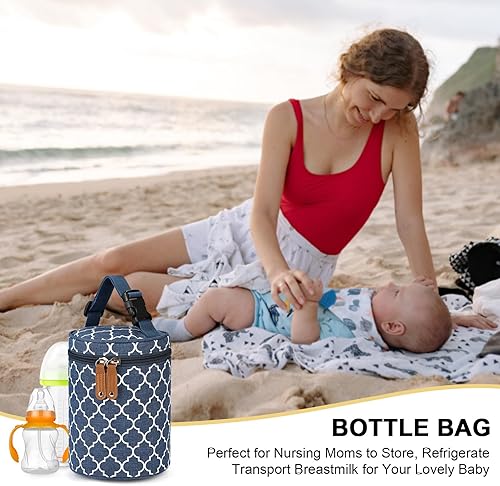 Miniatura 8 de Accmor Bolsa enfriadora de leche materna, bolsas de asas aisladas para biberones, bolsa térmica para calentar biberones, bolsa para biberones ideal