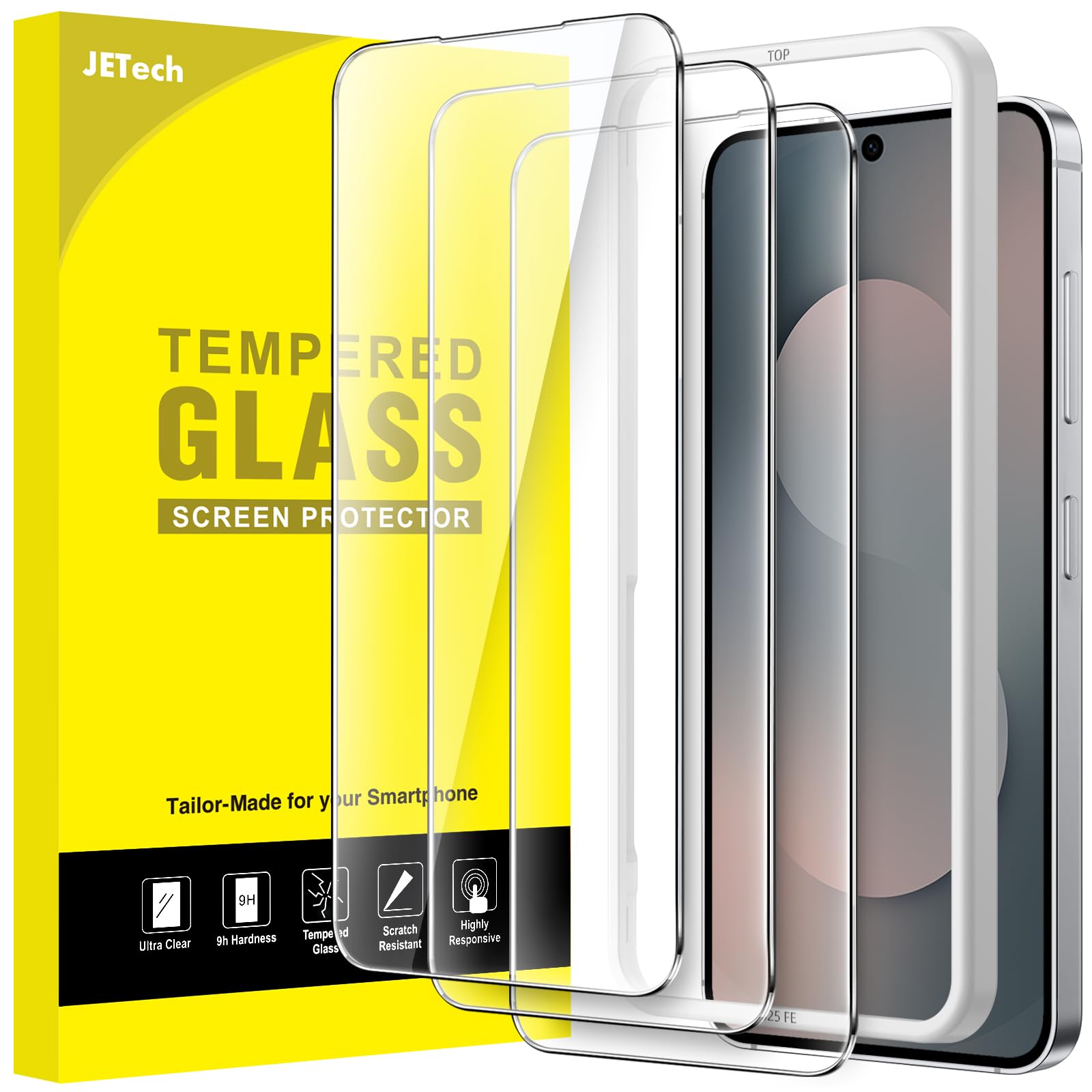 JETech Screen Protector for Samsung Galaxy S25 FE, 3-Pack