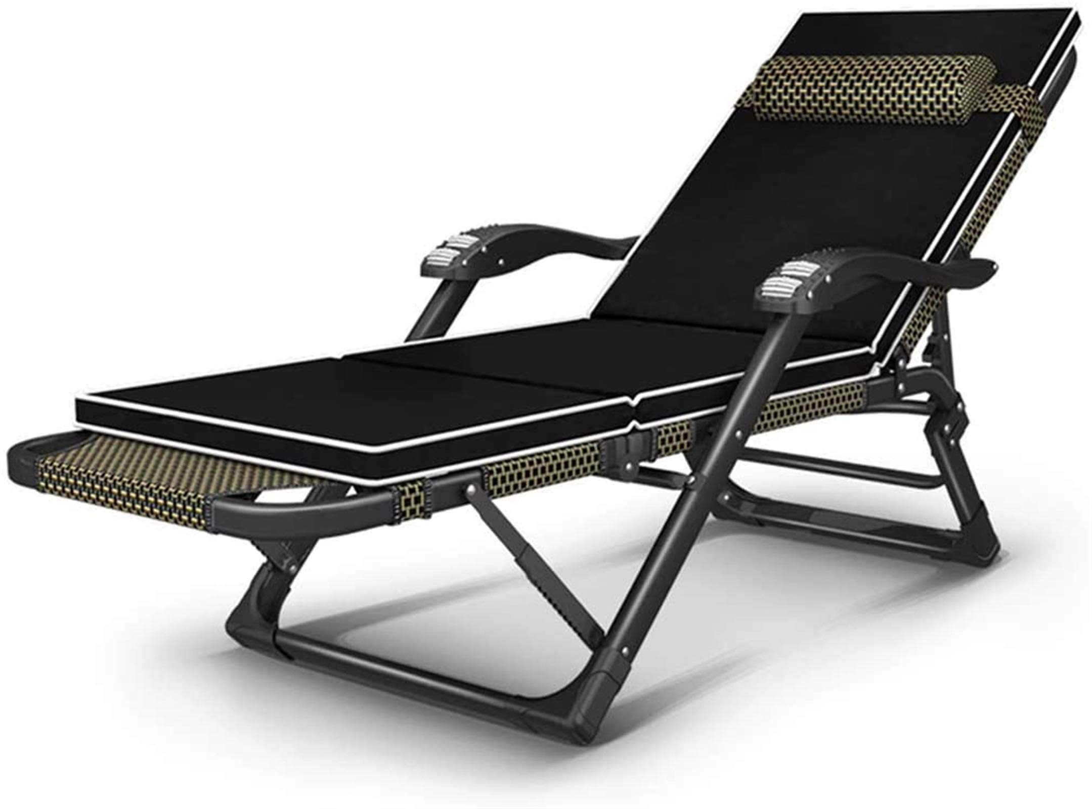 Chaise longue zéro gravité pliante avec coussin relaxant et appui-tête réglable pour l'extérieur