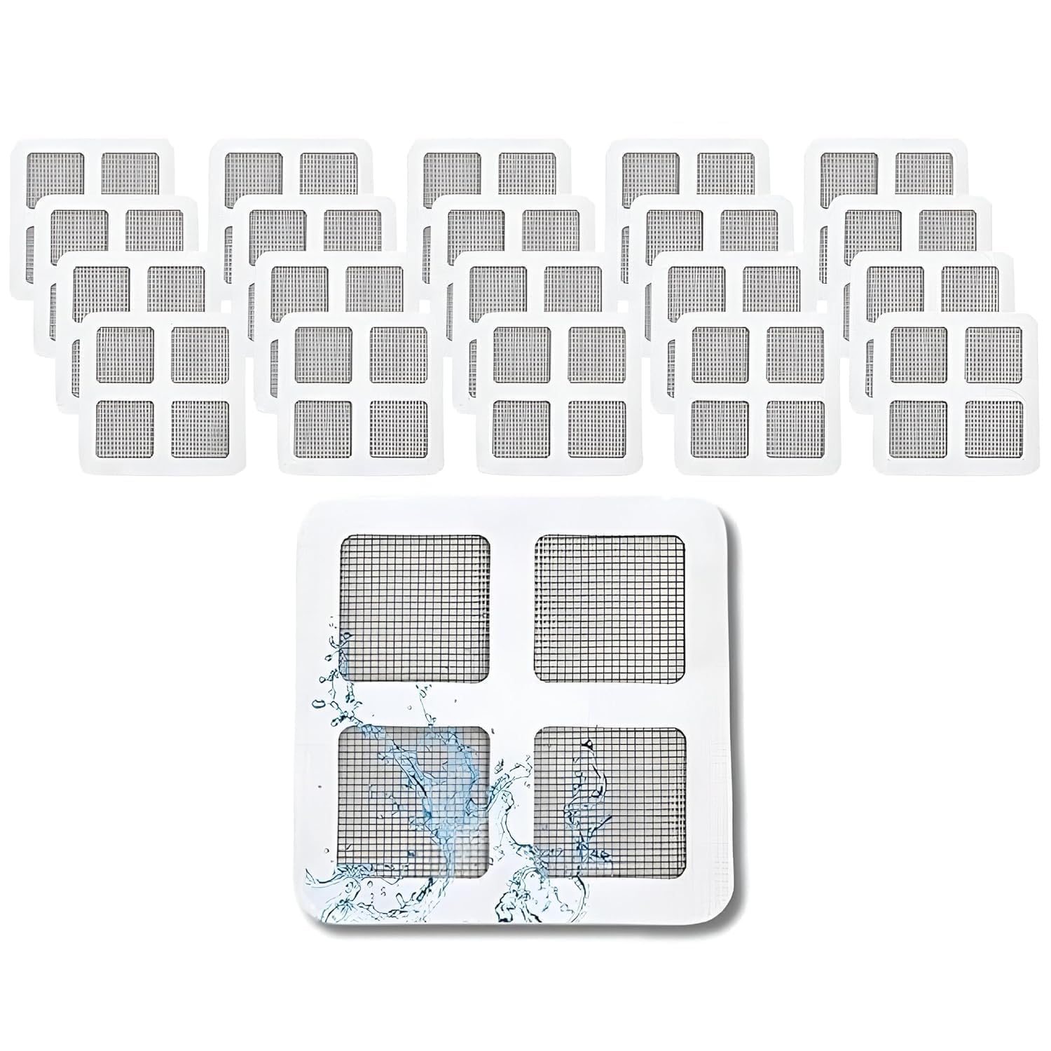 Shower Drain Hair Catcher - 20 Disposable Stickers -1