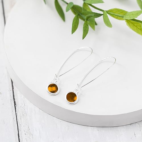 Miniatura 20 de Bottled Up Designs Handmade Long Drop Earrings, Sterling Silver, Eco Friendly, Recycled Vintage Bottles, Made in USA, Birthday Gifts, Mothers Day