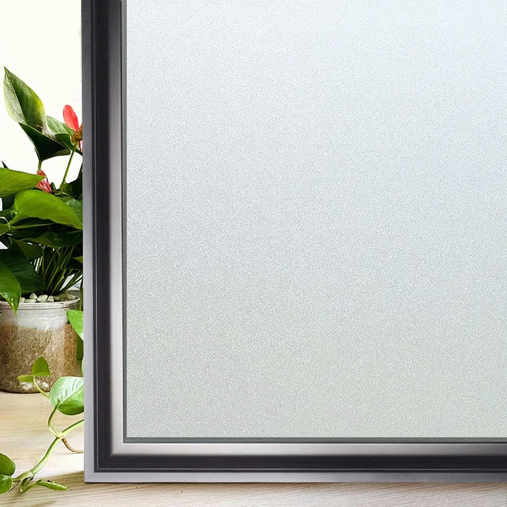 Frosted Stained Glass Privacy Window Film Self Adhesive Heat Control Explosion Proof Removable for Home