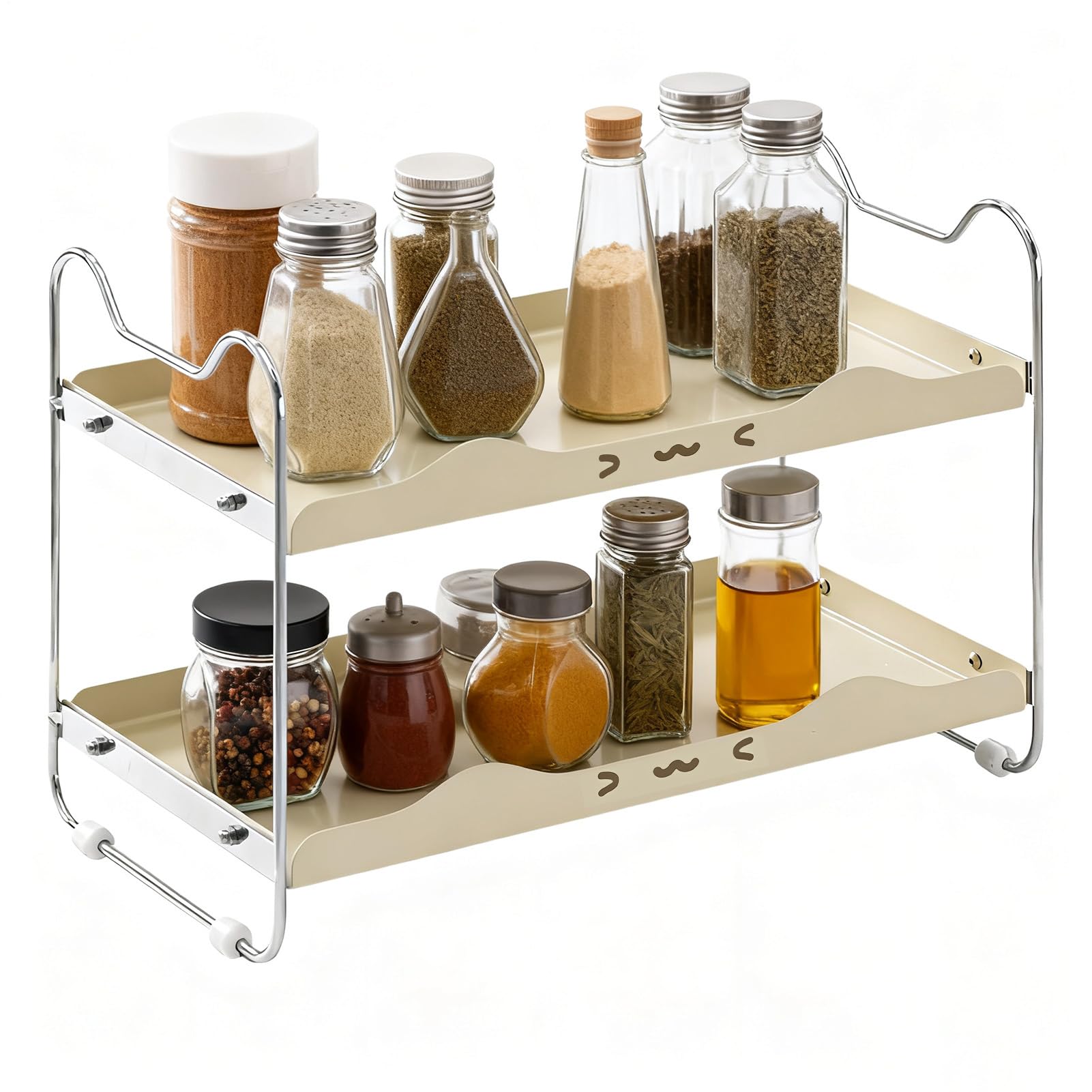 Estante Para Encimera De Cocina Almacenamiento Antideslizante Que Ahorra | Organizador De Almacenamiento Para Encimera Con Estante De Cocina Para Tarros Especias Tazas Botellas Baño