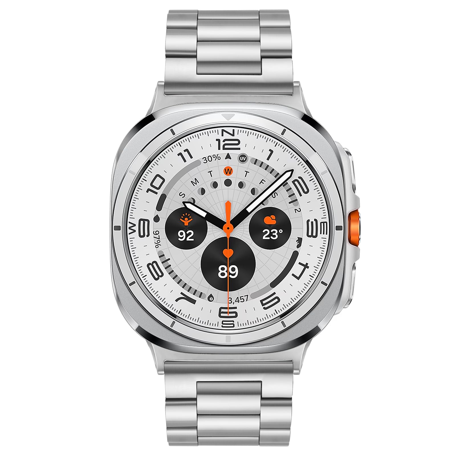 Tasikar Correas Acero Inoxidable Compatible con Samsung Galaxy Watch Ultra 47mm, No Gap Men Women Genuine Correa para Galaxy Watch Ultra 47mm, Plata