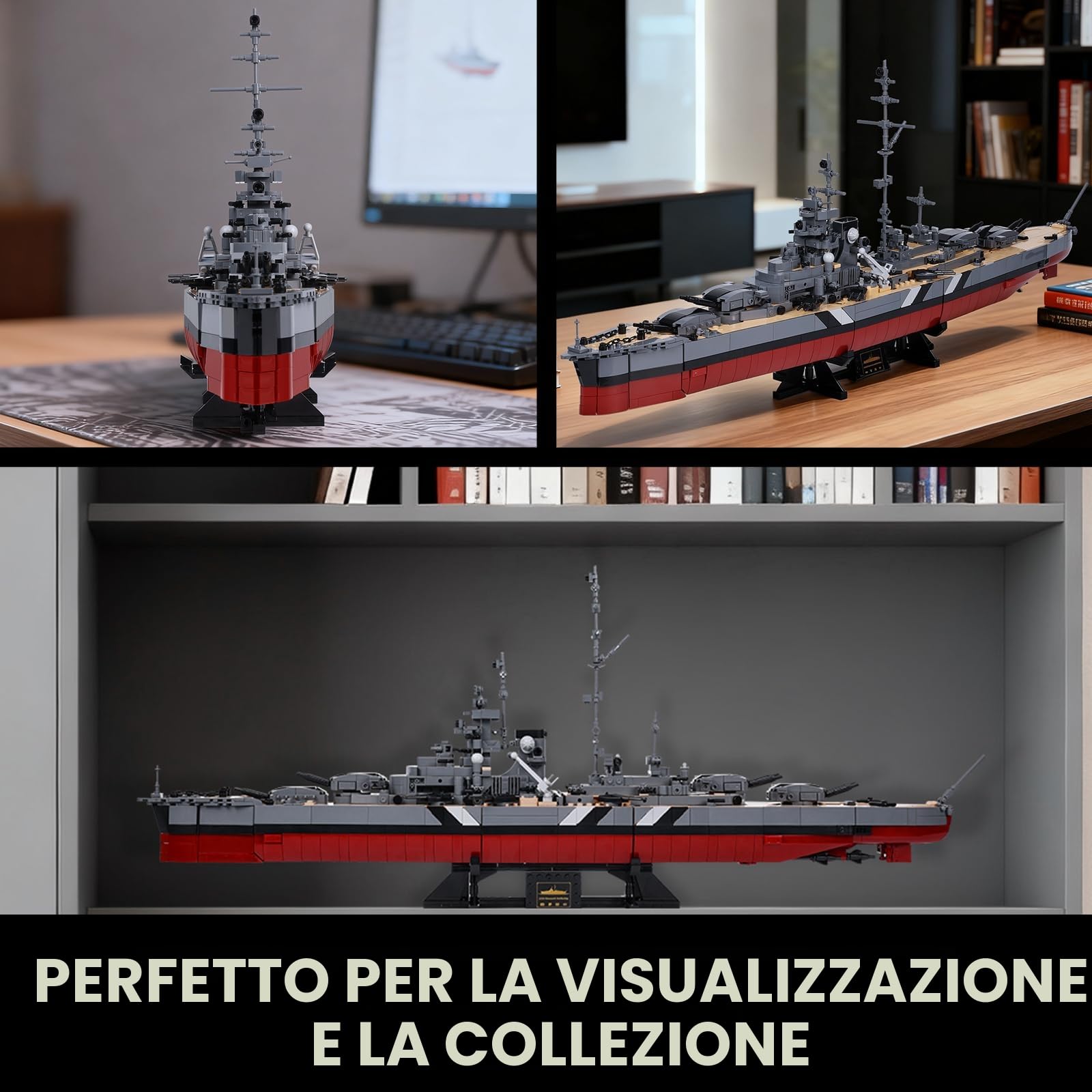 JMBricklayer Bismarck Navale 60015 Modello da Costruzione, 2537 Pezzi Nave WWII per Adulti, Modello MOC da Esposizione, Regalo per Appassionati 14+