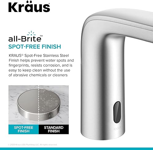 Miniatura 6 de KRAUS Indy grifo de baño de lavabo de una sola manija en acero inoxidable sin manchas, KBF-1401SFS