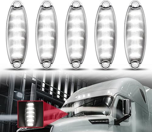 ALAVENTE 5 luces de señal universales para techo, 12 lámparas LED aptas para Freightliner Cascadia y la mayoría de camiones, remolques, tractores,