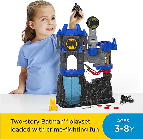 Miniatura 2 de Imaginext DC Super Friends - Juguete de Batman Wayne Manor Batcuave con Batcyle y accesorios de Batman