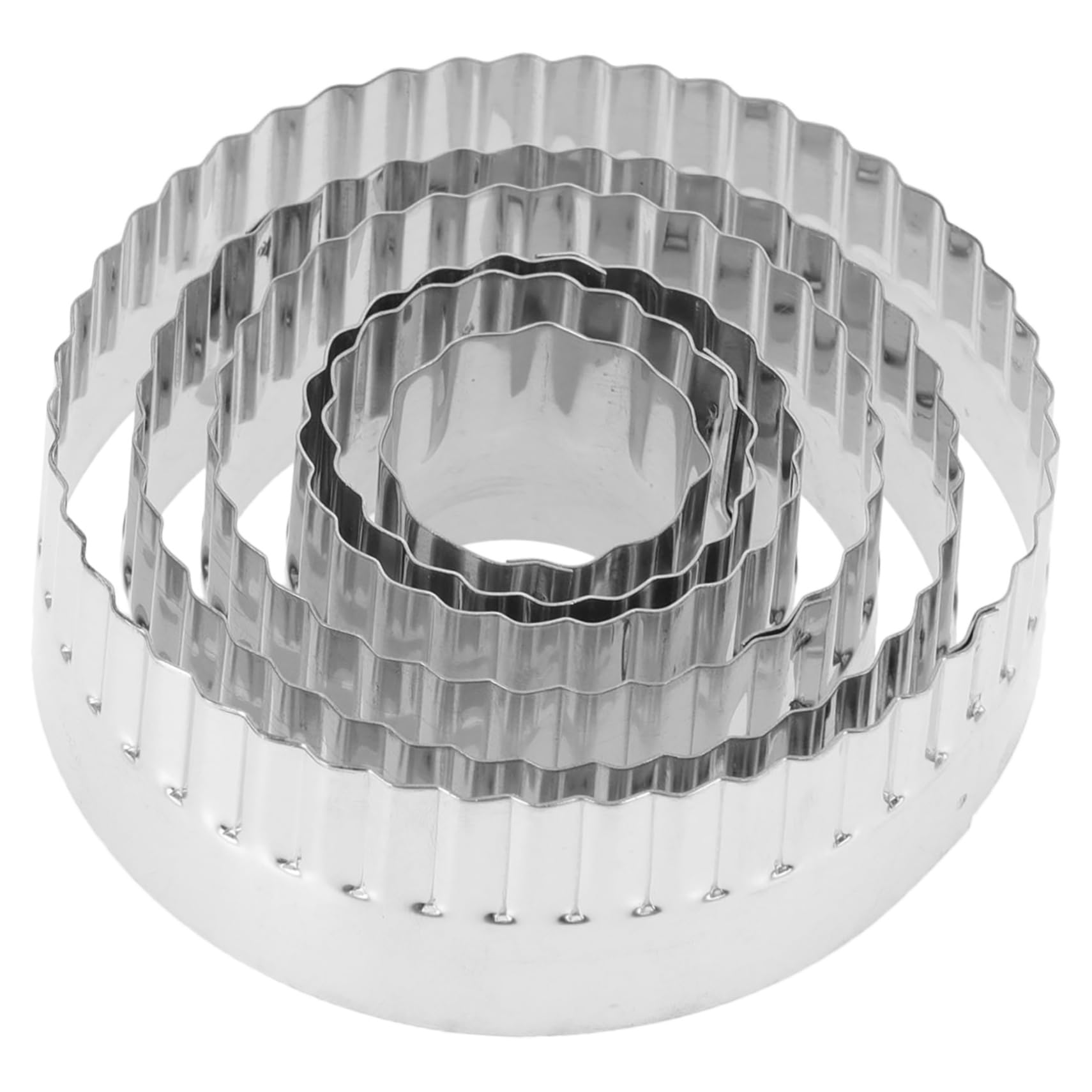 COLLBATH Cookies Molds Set 6 Pieces Stainless Steel Baking Tools for Tart Rings Cake Molding Mousse Ring Molds Kitchen Bakeware