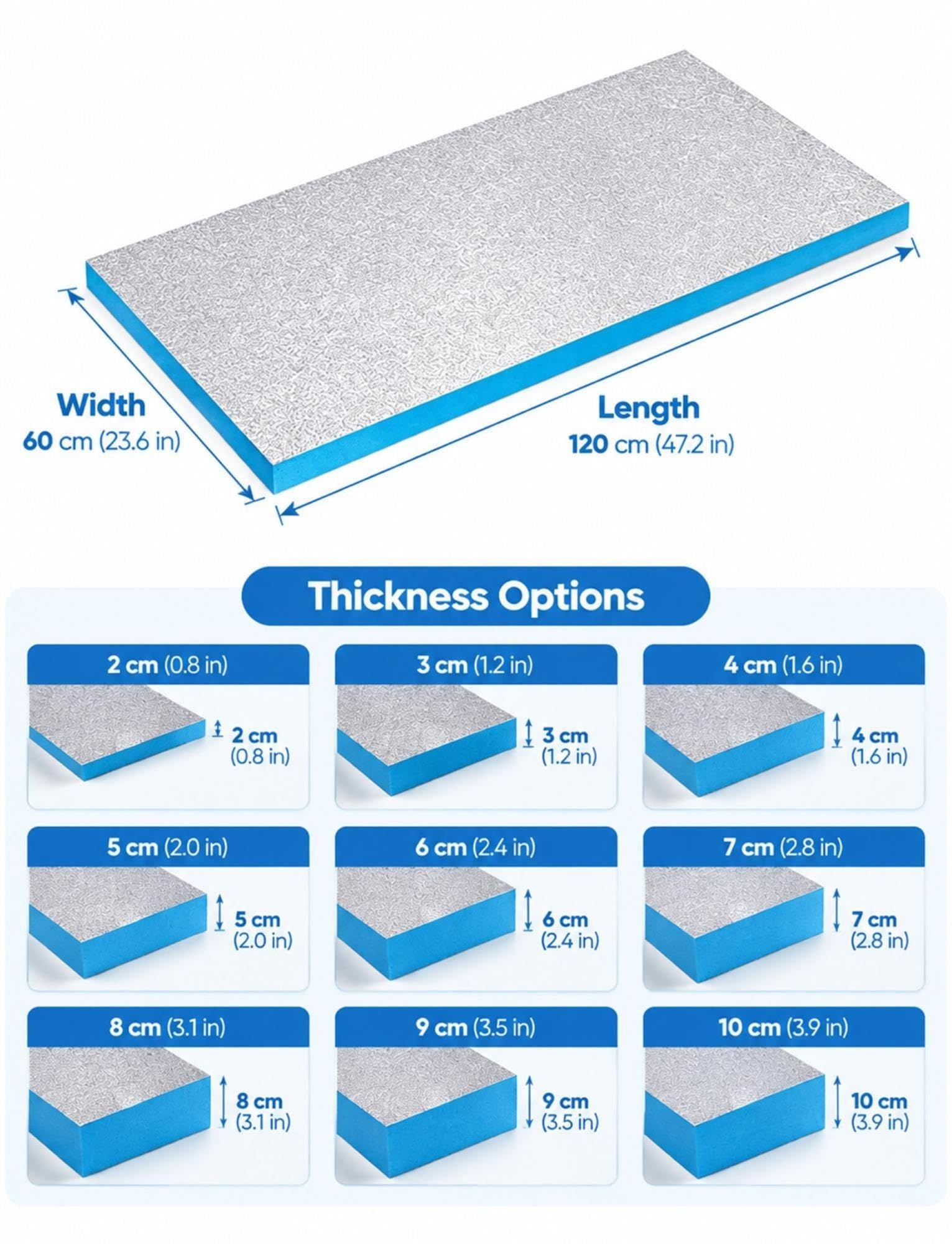Pack 10 paneles aislantes rígidos con aluminio para tejado