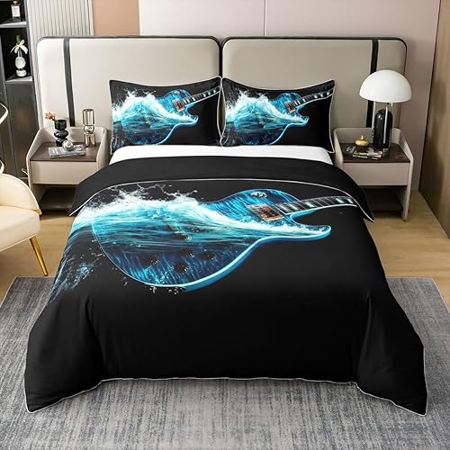 Miniatura 29 de Juego de ropa de cama de cinta musical retro, tamaño matrimonial, radios vintage, 100% algodón, funda de edredón de casete de audio de los años 80,