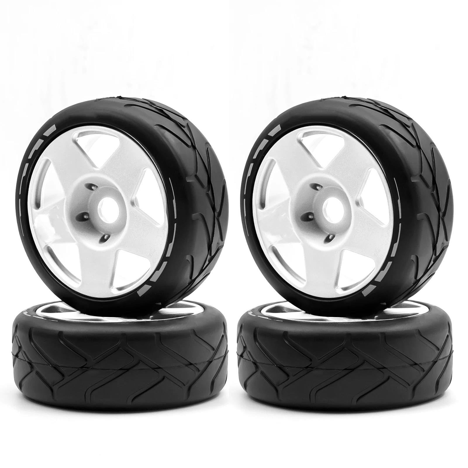 RC Pneus Jante Compatible avec GT pour ARRMA pour TRAXXAS pour LOSI 1/8 Pneus De Dérive De Voiture Télécommandée pour Pneus De Voiture De Course 4 Pièces