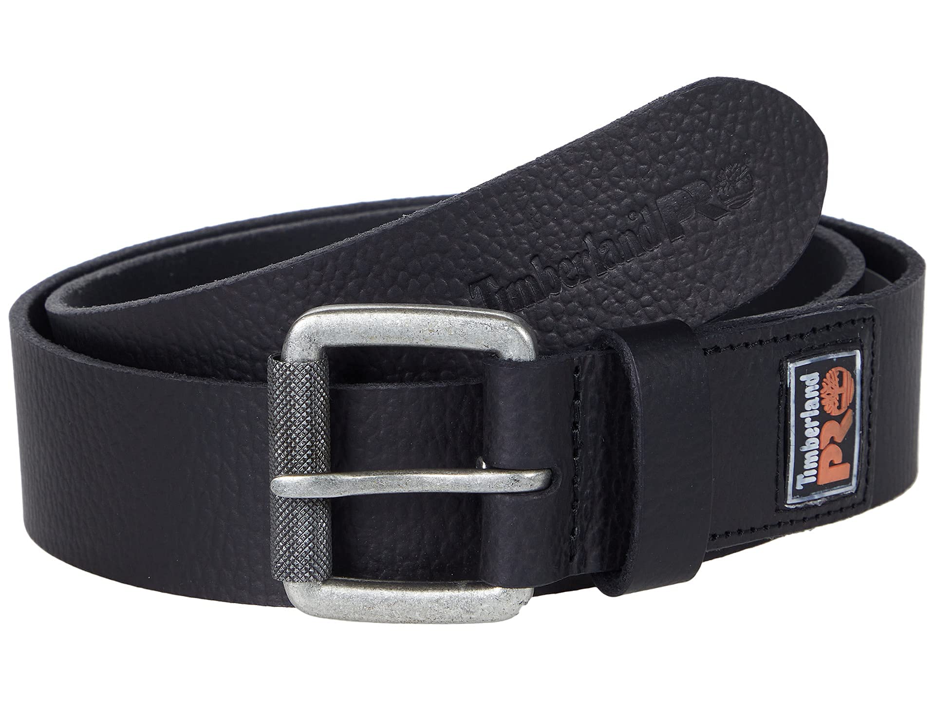 Timberland PRO Men's 38mm Boot Leather Belt, Black (Rubber Patch), 38