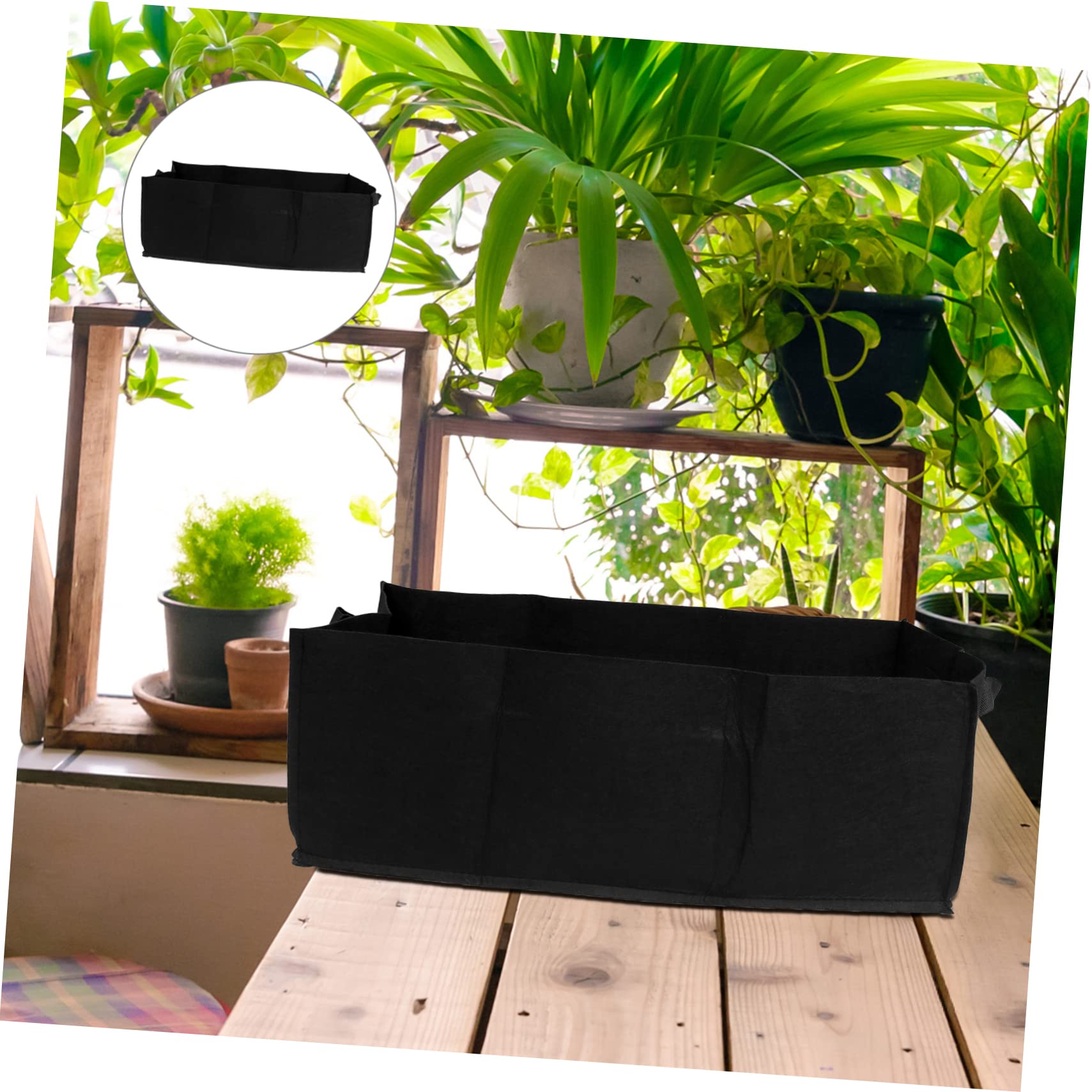 HANABASS Bolsa Cuadrada de Cultivo de Tela No Tejida 6 Piezas para Fresas y Verduras, Práctica, Negra, para Terraza o Jardín