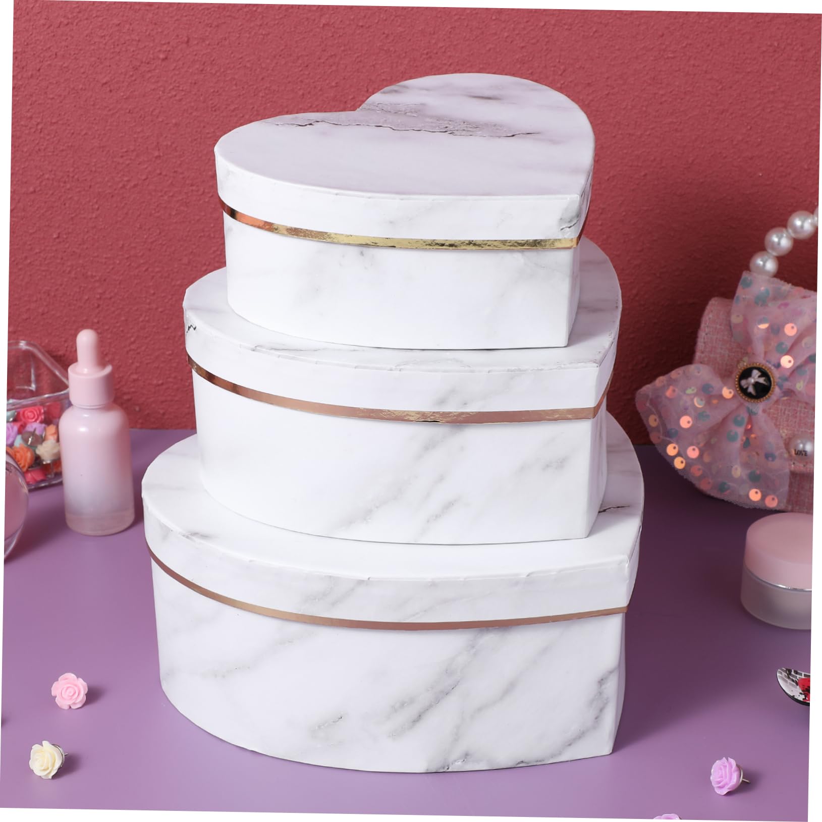 Amazon.co.jp: Yardenfun 3個入り 箱 ハート型のボックス ハート型の