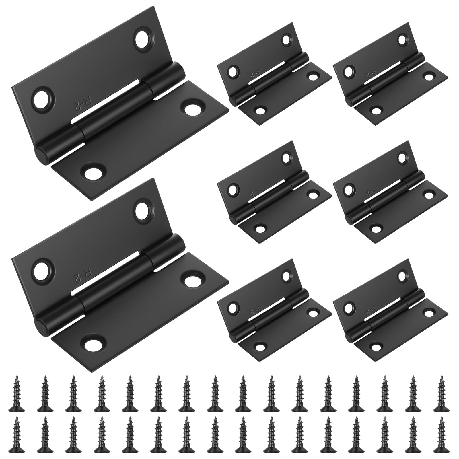 Set of 4 Stainless Steel Hinges Foldable, 50 x 39 mm Heavy Duty Hinges Black Small Stainless Steel Door Hinges for Wooden Doors Garden Gate Window Hinge Furniture Door Hinge Set