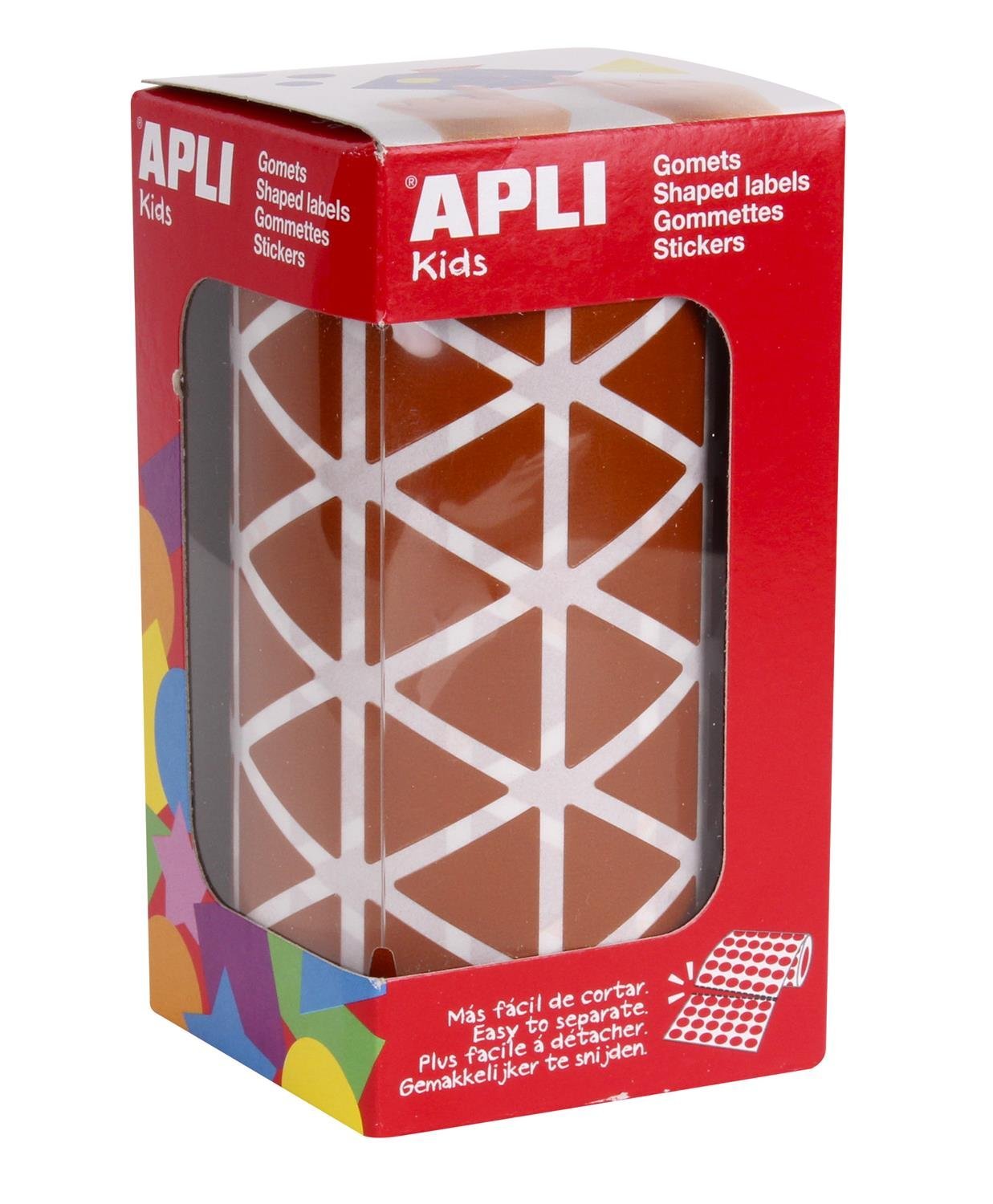 APLI 11496 – Sticker Triangular on Roll – Colour: Brown – Dimensions: 20 mm