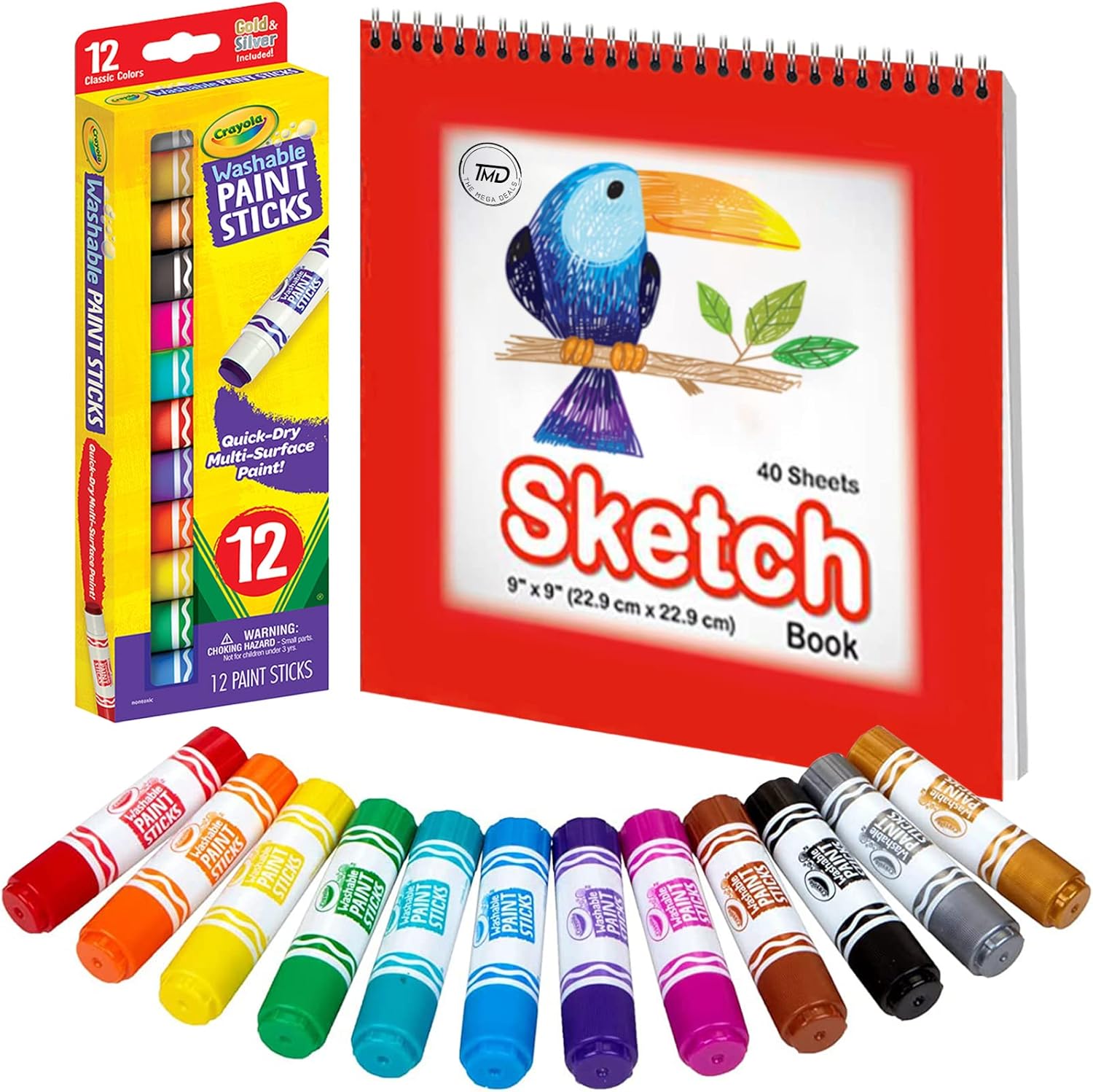 Paint Sticks 12 Assorted Colors Tempera Paint Sticks with