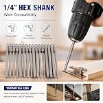 16 Pcs Long Magnetic Screwdriver Bits, 1/4 Inch Hex Shank Drill Screw Driver Bit Set 4 in 1 Multiple Powel Tools Kit, 100mm Length (Hex+Torx+Cross+Slotted Tip Bits)
