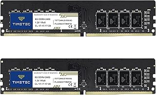 Timetec 16GB KIT(2x8GB) DDR4 2400MHz PC4-19200 Non-ECC Unbuffered 1.2V CL17 1Rx8 Single Rank 288 Pin UDIMM Desktop PC Computer Memory RAM Module Upgrade (16GB KIT(2x8GB))