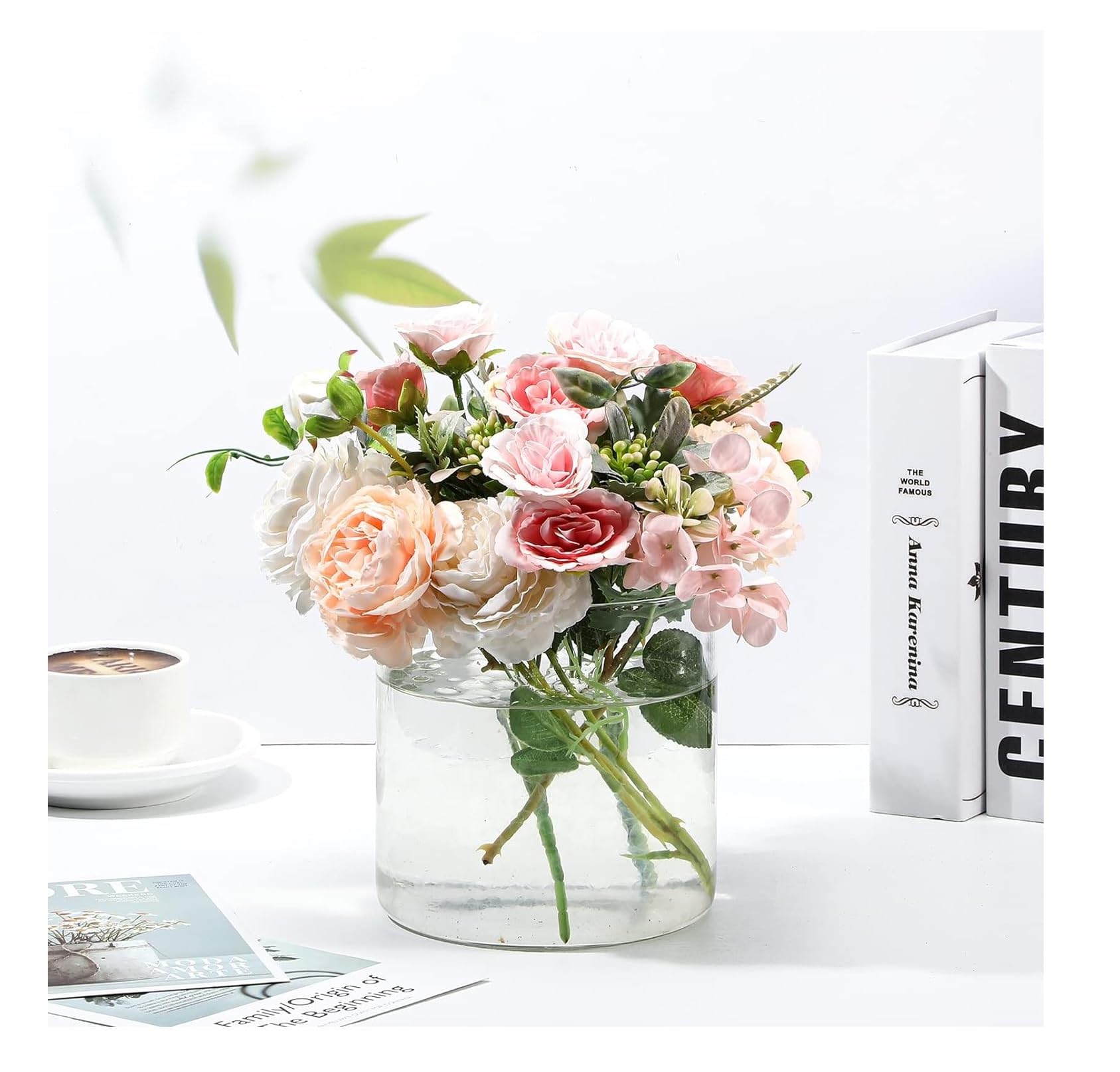 SPHINX Cylinder Shape Decorative Glass Vase for Flowers Live Plants Bamboo Money Plants Home Table Decor,Centerpiece, Vases for home decor ,Gift - (Height - 4 Inches/10 Cms, 1 Piece)
