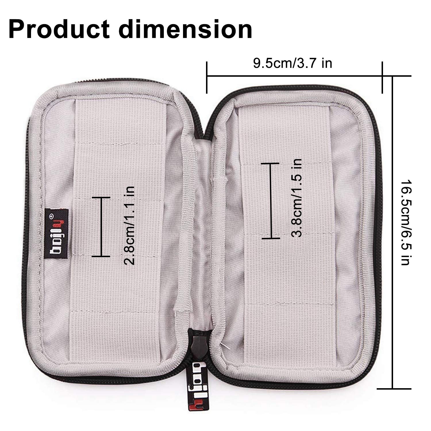 Borsa portaoggetti per schede di memoria, borsa per accessori elettronica in nylon impermeabile imbottita custodia di protezione con 9 capacità per USB chiave, cavo per auricolari e disco rigido