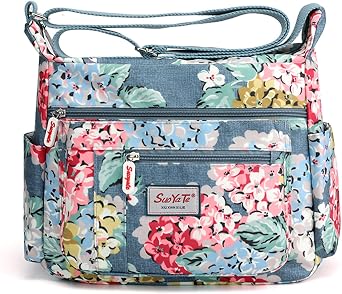 Cross-body Bag Womens Multi Pocket Nylon Messenger Bag Shoulder Bag Lightweight Travel Handbag