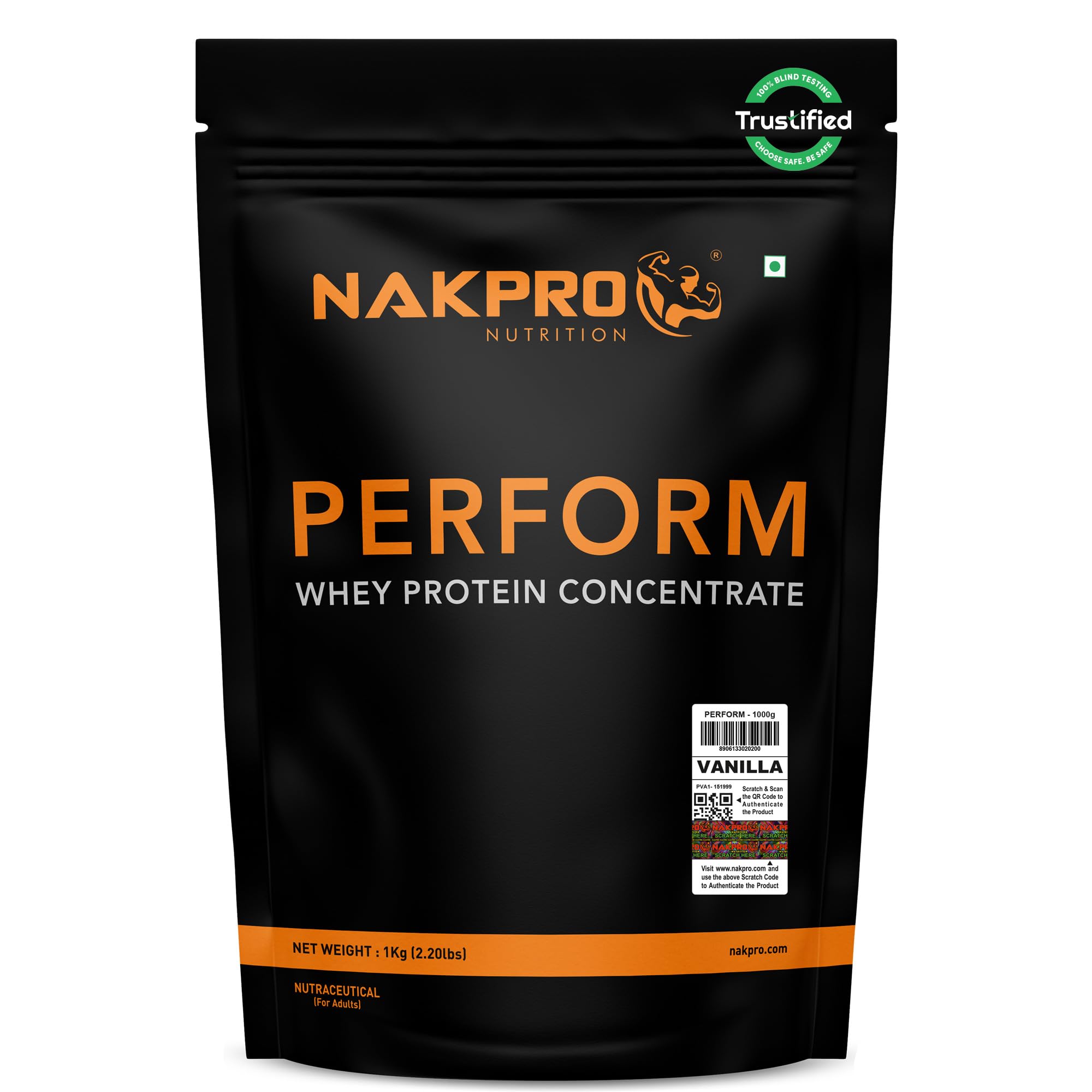 NAKPRO Perform Whey Protein Concentrate 1 kg Vanilla - Image 1