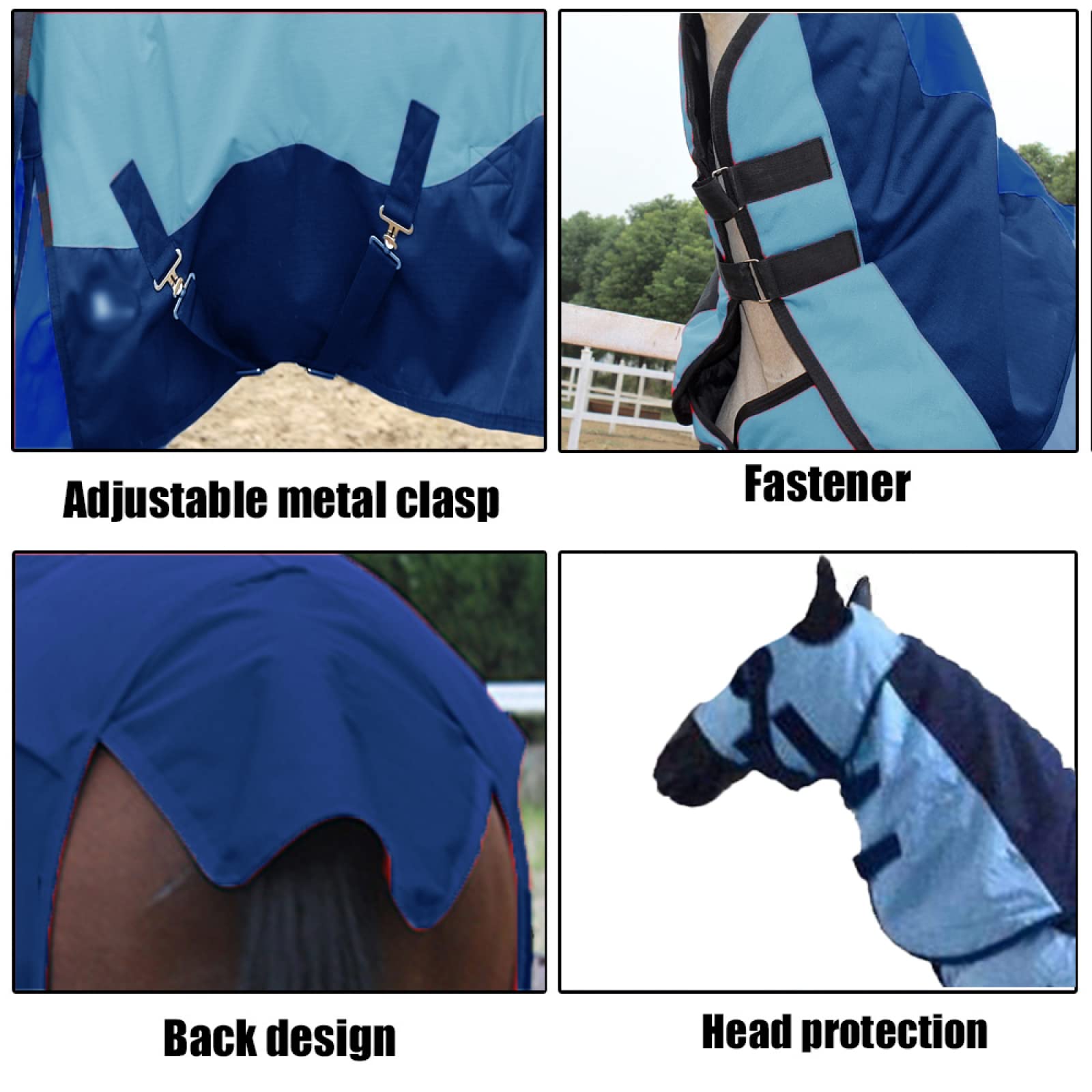Gewicht Pferd Weidedecke, Horse Blankets for Winter Sheet Cold Protection Summer Spring Airflow Breathable Comfort Bellyband Body Protection With Hood(135cm/53in)
