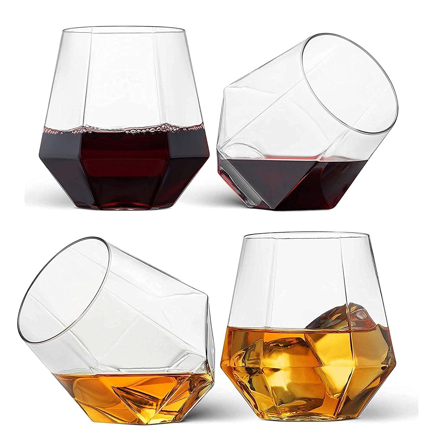 ROSEFINCH Champagne Couple Cocktail Glasses (Set of 6) Fancy Glass Champagne Set, Crystal Glassware Sets for Drinking Martini, Margarita, Cocktail, stemmed drinkware, Classy Collection for Wedding.