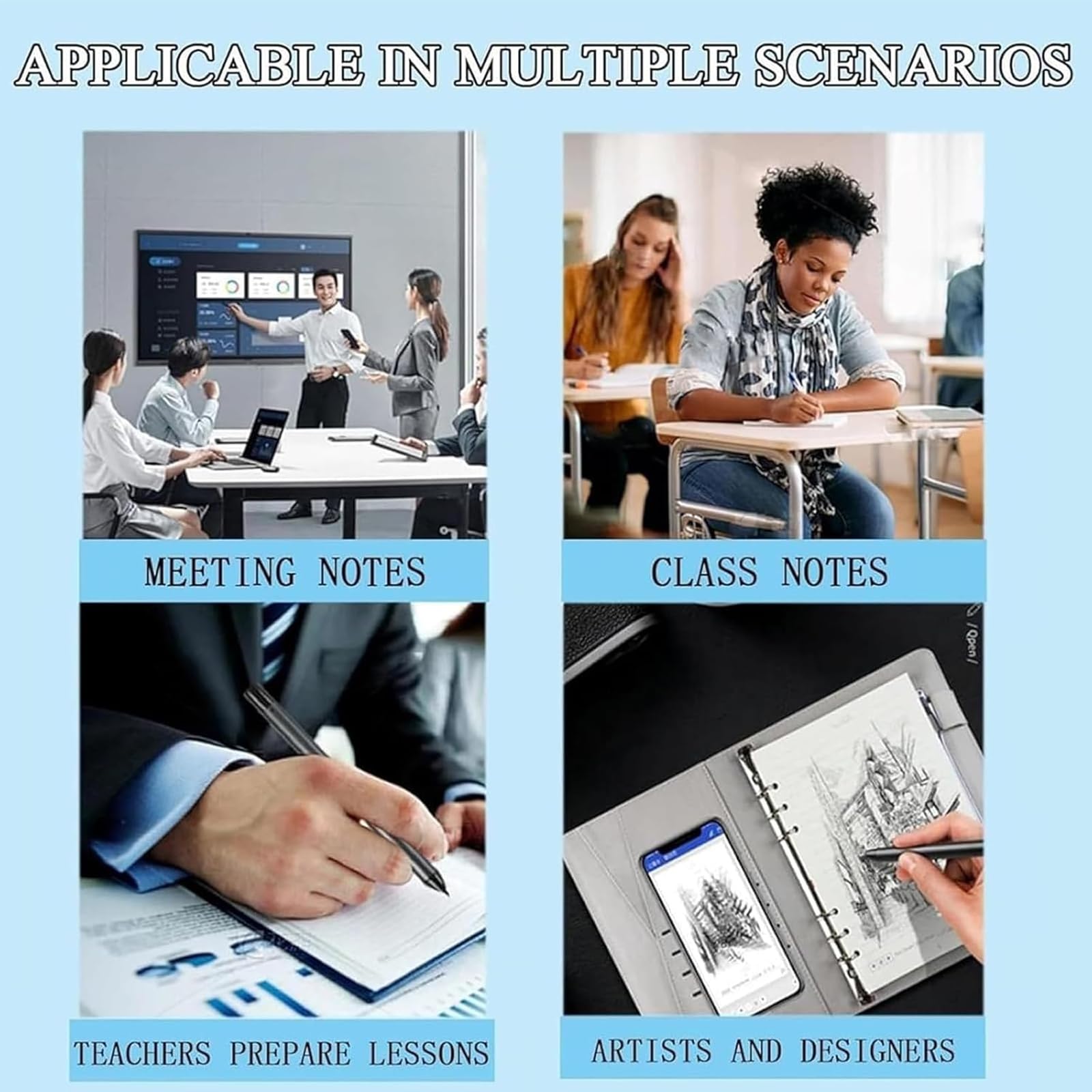 Xnote - Ai-Powered Smart Writing Set, Xnote Intelligente Notizbücher & Stifte mit Echtzeit-Synchronisation, Grafiktablett für Laptop, kabelloses Bluetooth Digitales Notizbuch für Notizen, Meetings