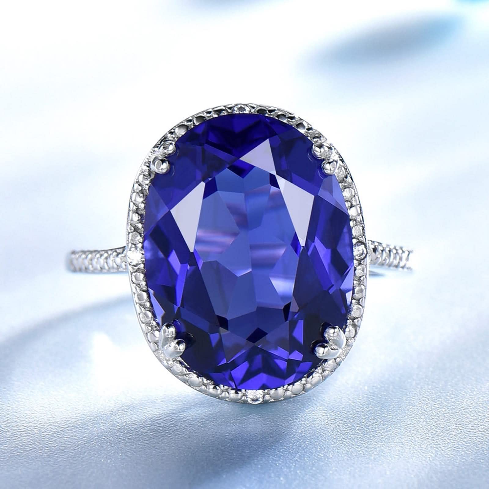 WXKAGF Anelli Coordinati per i Migliori Amici, Anelli per Anniversario da Donna Elegante Argento Sterling con zirconi cubici di Forma Ovale